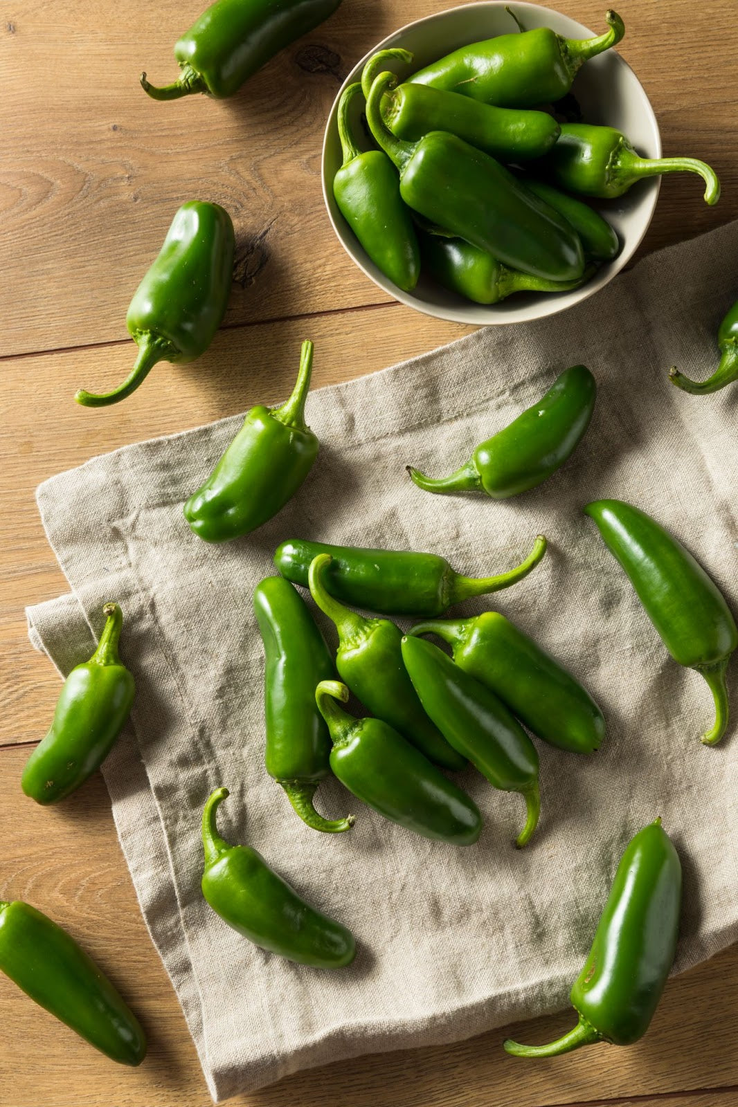 Fresh jalapenos grown from seeds.